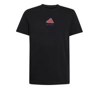 adidas Jungen Boys Slogan Single Jersey Shirt, Black, 13-14 Years