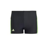 adidas - Kid's CB 3-Stripes Boxer - Badehose, Gr. 164, grau (Black/GreenSpark/LucidLime)