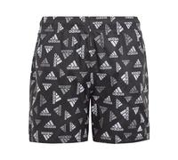 adidas Jungen Logo Print CLX Swim Shorts, Black/White, 13-14 Years