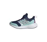 adidas Unisex Kinder FortaRun 2.0 Cloudfoam Elastic Lace Top Strap Shoes, Dark Blue / Silver Metallic / Aqua, 28 1/2 EU