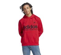 adidas Kapuzenpullover Pinstripe Fleece Hoodie (Baumwollmix) rot Herren, Größe S