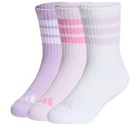 adidas - Kid's 3-Stripes Concept Crew 3-Pack - Multifunktionssocken, Gr. 19-21, weiß (PowderPlum/White/IceLavender)
