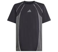 adidas - Kid's Color Block T-Shirt - T-Shirt, Gr. 128, grau (Black/GreySix/White)
