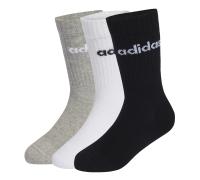 adidas Kids LIN Crew 3er Pack Socken Mädchen|Jungen grau 28