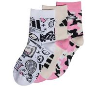 adidas - Kid's Logo Socks 3-Pack - Multifunktionssocken, Gr. 34-36 34-36 - XS, grau (WonderQuartz/White/BlissPink)