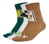 adidas - Kid's Minecraft 3-Pack - Multifunktionssocken, Gr. 22-24, braun (Carbon/BrownDesert/CollegiateGreen)