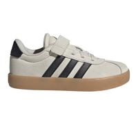 Sneaker ADIDAS SPORTSWEAR "VL COURT 3.0", Mädchen, Gr. 33, aluminium, core schwarz, gum 3, Leder, Synthetik, Schuhe Sneaker, mit Klettverschluss, für Kinder (23902323-33) aluminium, core schwarz, gum