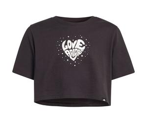 adidas Kinder Glam Cropped Graphic T-Shirt (Größe 170, schwarz)