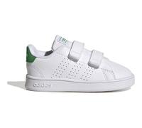 adidas Unisex Baby Advantage Lifestyle Court Two Hook-and-Loop Shoes, Cloud White / Green / Core Black, 23 EU
