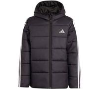 adidas Unisex Kinder Essentials 3 Stripes Padded Coat, black/black/white, 11-12 Years