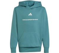 adidas Boys Slogan Fleece Hoodie Kids Preloved Teal 140
