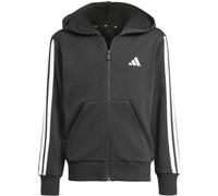 adidas Mädchen Essentials Full Zip Hoodie Sweatshirt, Black/White, 9-10 Years