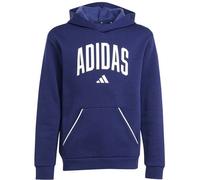 Kapuzensweatshirt ADIDAS SPORTSWEAR "J CLGT OH FL HD", Kinder, Gr. 176, blau (dunkelblau, weiß), Obermaterial: 55% Baumwolle, 36% Polyester, 9% Viskose, sportlich, Sweatshirts (30475048-176) dunkelbla