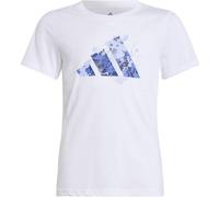 adidas Mädchen Flower Print Training Graphic Tshirt, White, 14-15 Years