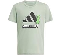 adidas Unisex Kids Minecraft Training T-Shirt, Silver Green/Black, 13-14 Years