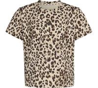 adidas Mädchen Seasonal Animal Print Sport Shirt, Crystal Linen/Khaki Six/Dark Brown/Dark Brown, 13-14 Years