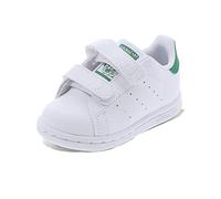 adidas Kinder Stan Smith CF Sneaker, Cloud White/Cloud White/Green, 33.5 EU