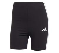 adidas Women's Essentials 3-Stripes HIGH Waisted Biker Shorts, Black/White, L