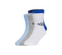 adidas Unisex Kids LINEAR KIDS ANKLE SOCKS 5pP, Dark Blue/Royal Blue/Glow Blue/Medium Grey Heather, 3-4 Years
