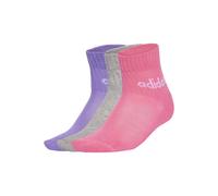 adidas Unisex Kids LINEAR KIDS ANKLE SOCKS 5pP, True Pink/Pink Fusion/Violet Fusion/Medium Grey Heather, 6-7 Years