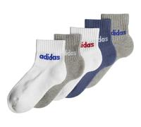 5er Pack adidas Linear Kids Ankle Freizeitsocken Kinder IR8230 - white/medium grey heather/preloved ink 25-27