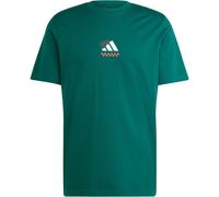 adidas Herren Three Slice Life, Pizza Back Graphic Tee, Short Sleeve, Collegiate Green, XS