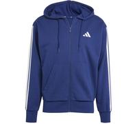 adidas Herren Essential Three Stripes French Terry Fullzip Hoodie Sweatshirt, Dark Blue/White, S