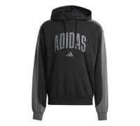 Kapuzensweatshirt ADIDAS SPORTSWEAR "COLLEGIATE FLEECE HOODIE", Herren, Gr. S, schwarz, grau six, Obermaterial: 70% Baumwolle, 30% Polyester, angesetztes Bündchen, Sweatshirts (13904749-S) schwarz, gr
