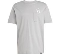 Lounge Slides Graphic Pocket T-Shirt Charcoal Solid Grey S