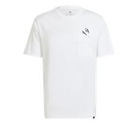 adidas Herren Lounge Slides Graphic Pocket T-Shirt, White, S