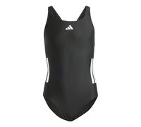adidas Mädchen 3-Stripes C-Back Swimsuit Kids Swimwear, Black/White, 9-10 Years