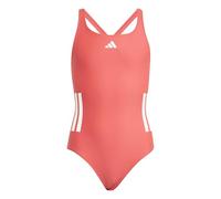 Adidas Mädchen Badeanzug 3S BLD SWIMSUIT C-Back Semi Lucid Rot/Weiß Gr. 104