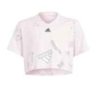 adidas Mädchen Brand Love Crop Tee, Clear pink/White/Black/MGH solid Grey, 11-12 Years