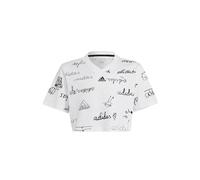 adidas Mädchen Brand Love Junior Girls Cropped T-Shirt, White/Black, 13-14 Years