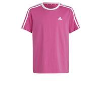 adidas Mädchen Essentials 3-Stripes Cotton Loose Fit Boyfriend Tee, semi Lucid Fuchsia/White, 9-10 Years