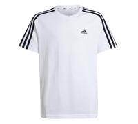 adidas Mädchen Essentials 3-Stripes Cotton Loose Fit Boyfriend Tee, White/Black, 7-8 Years