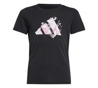 adidas Mädchen Flower Print Training Graphic Tshirt, Black, 14-15 Years