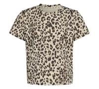 adidas Mädchen Seasonal Animal Print Sport Shirt, Crystal Linen/Khaki Six/Dark Brown/Dark Brown, 9-10 Years