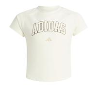 adidas Mädchen Sport Seasonals Collegiate Typography Junior Girls Shirt, Off White/White, 5-6 Years