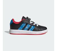 Klettschuh ADIDAS SPORTSWEAR "ADIDAS MARVEL SPIDER-MAN GRAND COURT", Mädchen, Gr. 38, schwarz (core schwarz, bright blau, pure ruby), Synthetik, Schuhe Klettschuh (34671034-38) core schwarz, bright bl