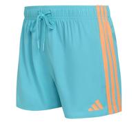 adidas Men's 3 Stripes Swim Shorts 3 INCH, Lucid Cyan/Lucid Orange, XXL