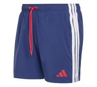 Badeshorts ADIDAS PERFORMANCE "3-STREIFEN 5-INCH", Herren, Gr. M, N-Gr, dunkelblau, pure ruby, Obermaterial: 100% Polyester, Badehosen Badeshorts (50863404-M) dunkelblau, pure ruby