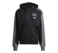 adidas Men's Collegiate Fleece Full-Zip, Black/Grey six, M