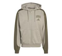 adidas Herren College Fleece durchgehender Reißverschluss Hoodie Silver Pebble/Olive Strata Khaki L