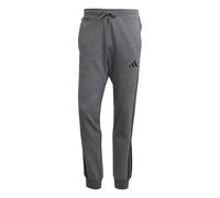 Adidas Men's Essential Three Stripes Fleece Pant, Dark Grey Heather/Black, XL