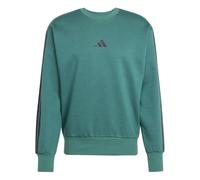 Adidas Men's Essential Three Stripes Fleece Sweatshirt, Collegiate Green/Black, L