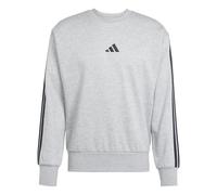 adidas Men's Essential Three Stripes Fleece Sweatshirt, medium Grey Heather, XL