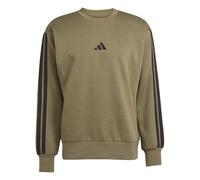 Sweatshirt ADIDAS SPORTSWEAR "M 3S FL SWT", Herren, Gr. M, grün (olive strata, schwarz), Obermaterial: 55% Baumwolle, 36% Polyester, 9% Viskose, sportlich, Rundhals, Sweatshirts (49528753-M) olive str
