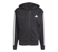 adidas Essentials Fleece 3S Full Zip Kapuzenjacke pechschwarz/weiß - L