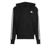 adidas Men's Essential Three Stripes French Terry Fullzip Hoodie, Black/White, S